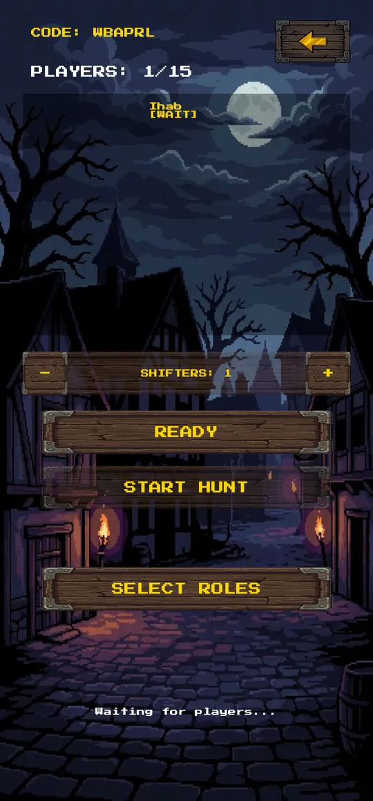 Lobby: Code, Shifter-Anzahl, Ready