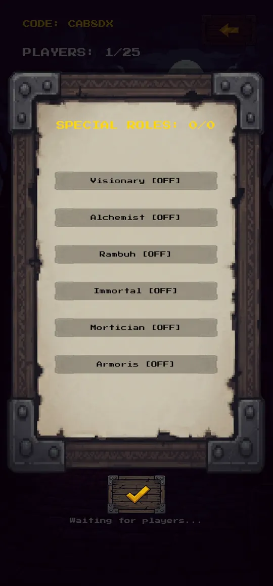 Sonderrollen auswählen (nur Host)